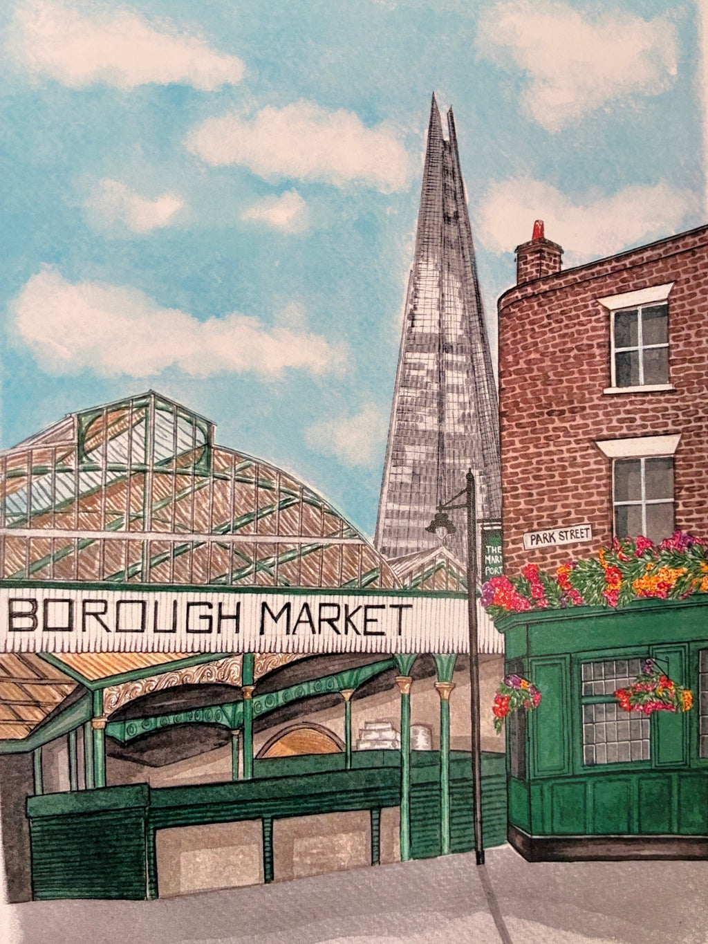 London: Borough Market / The Shard Print