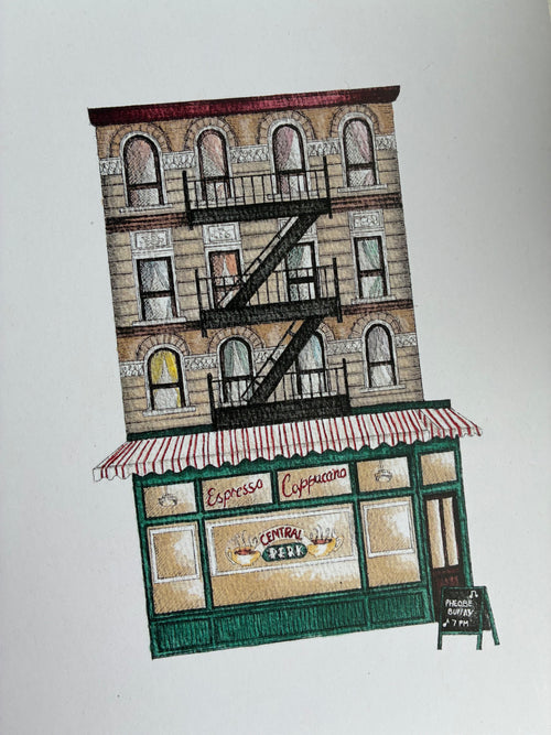 Central Perk Watercolour Print A4