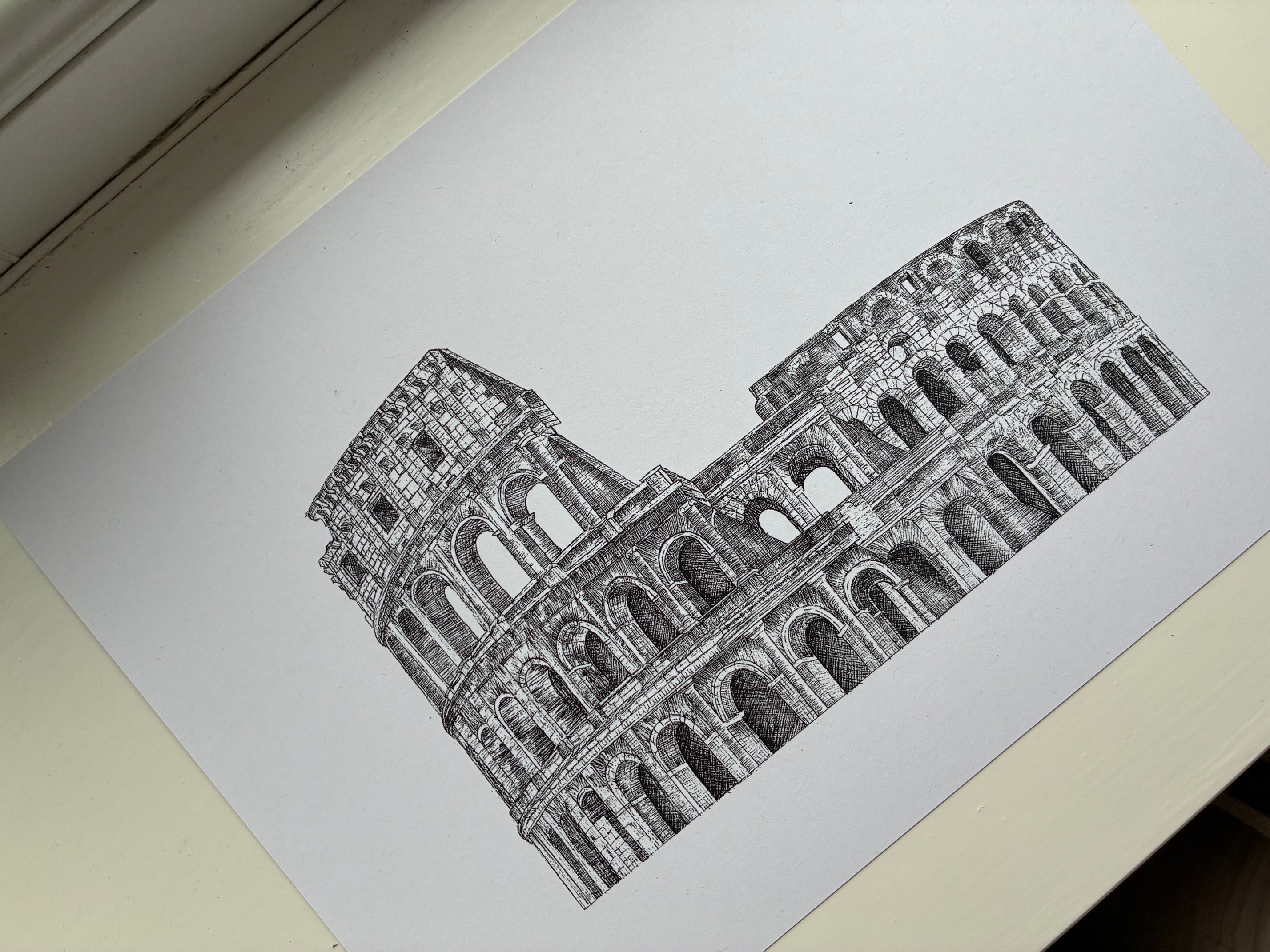 Rome Colosseum Fine Line Print A4