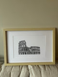 Rome Colosseum Fine Line Print A4