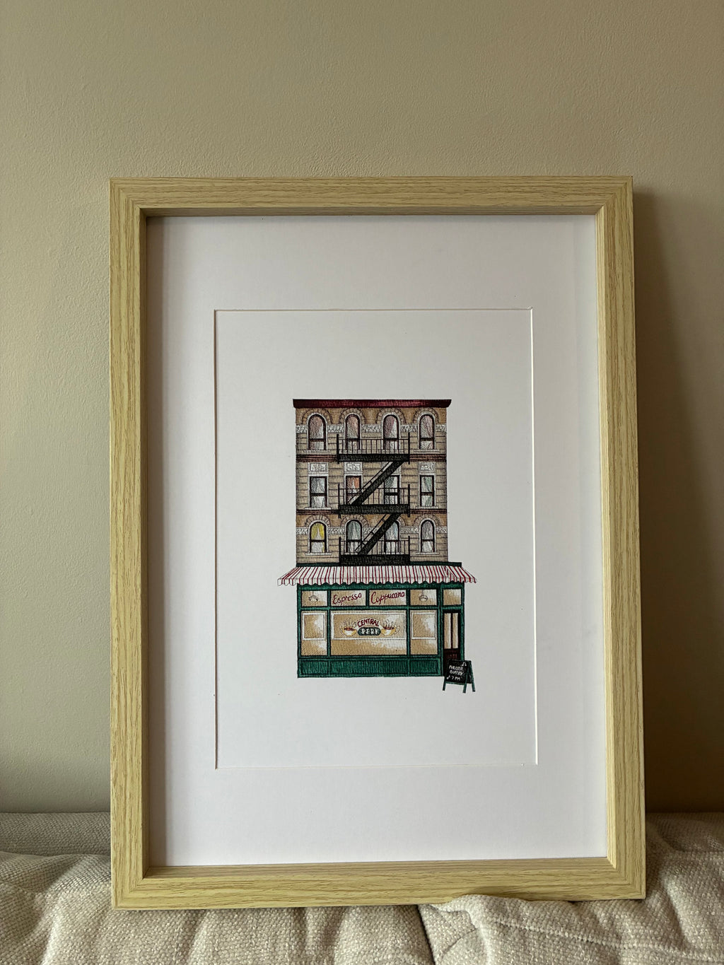 Central Perk Watercolour Print A4