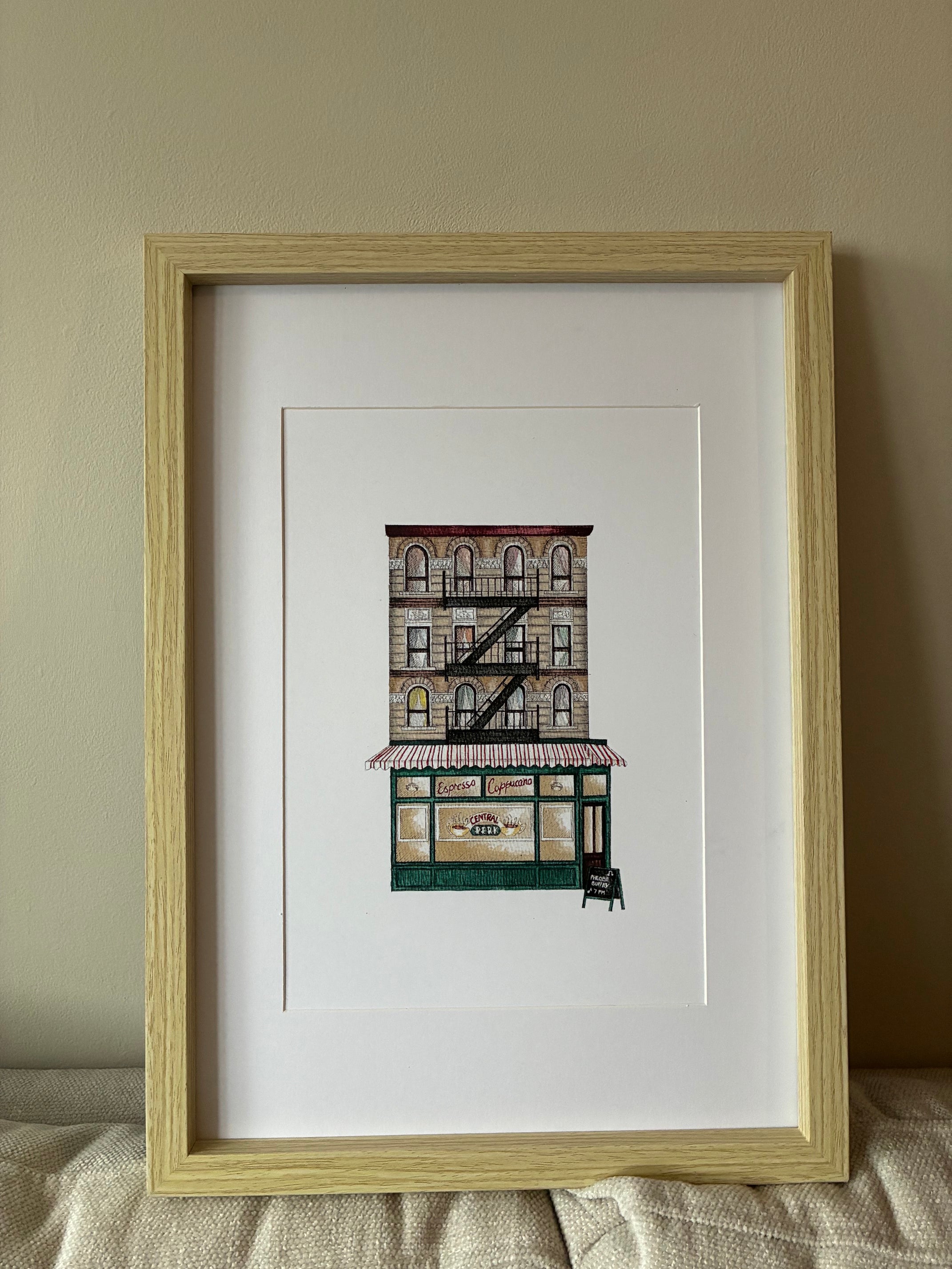 Central Perk Watercolour Print A4