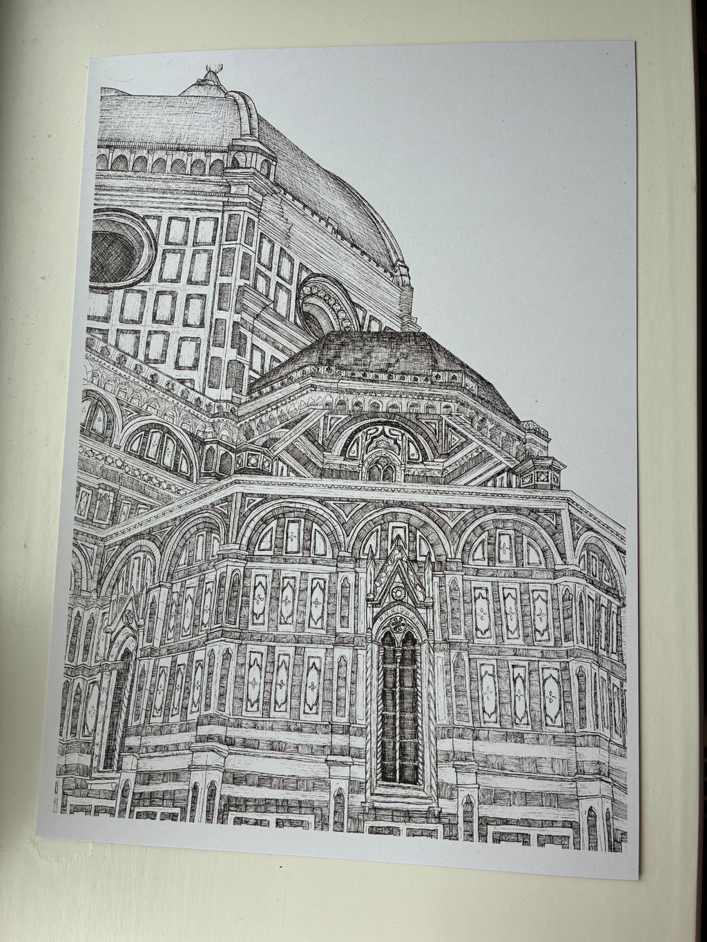 Florence Duomo - Cathedral Fine Line Print A4