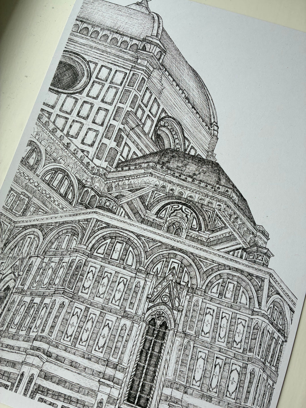 Florence Duomo - Cathedral Fine Line Print A4